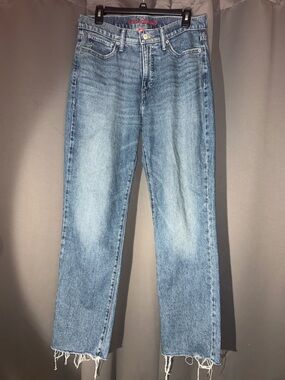 Lucky Brand Zoe High Rise Straight Jeans Raw Hem Size 10/30